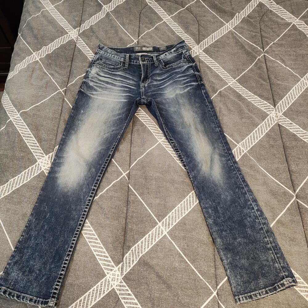 Women's BKE Carter Straight Leg Jeans 29S Small Stains Front Leg See Pics